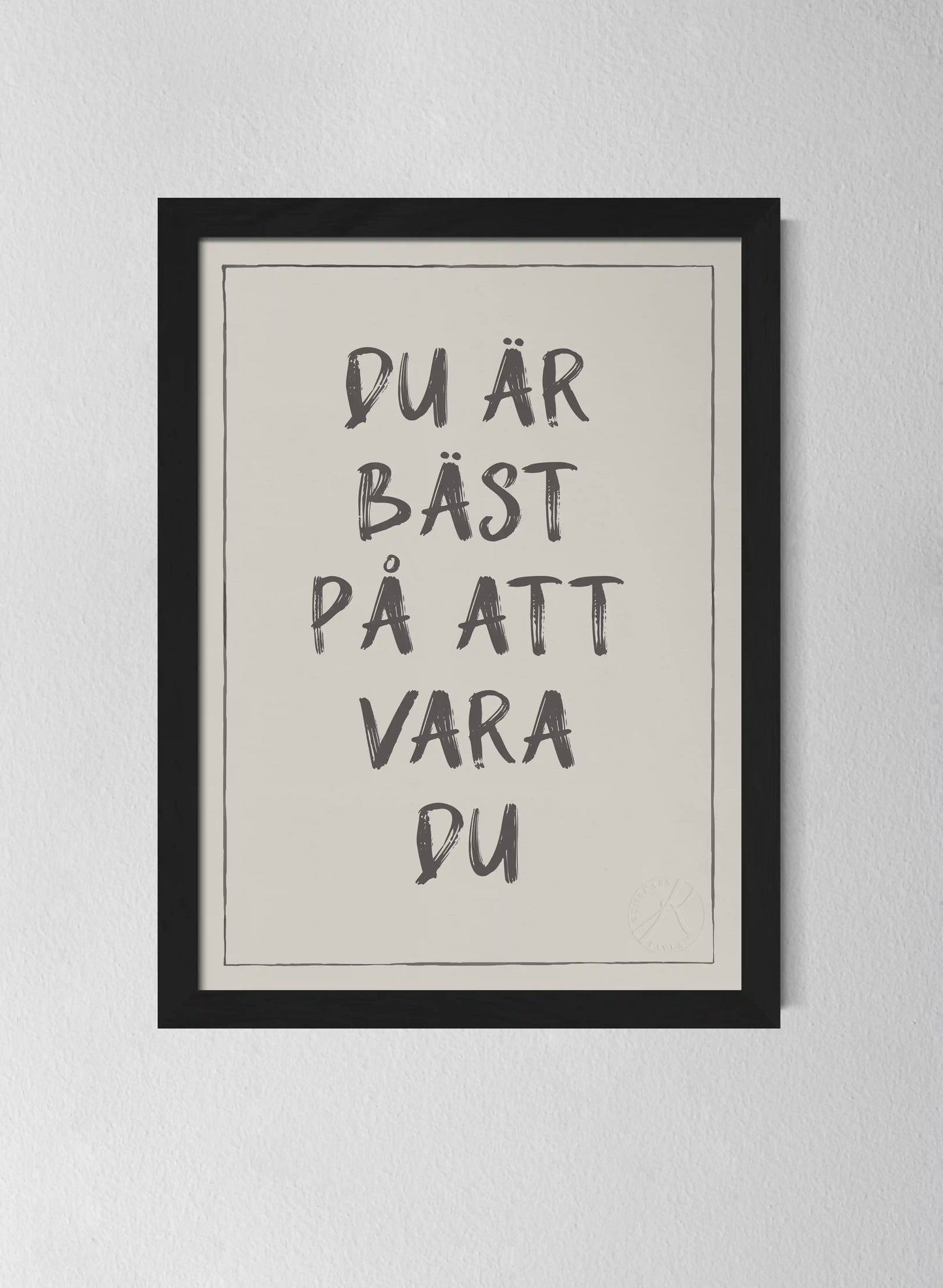 Svart träram Pearl Grey