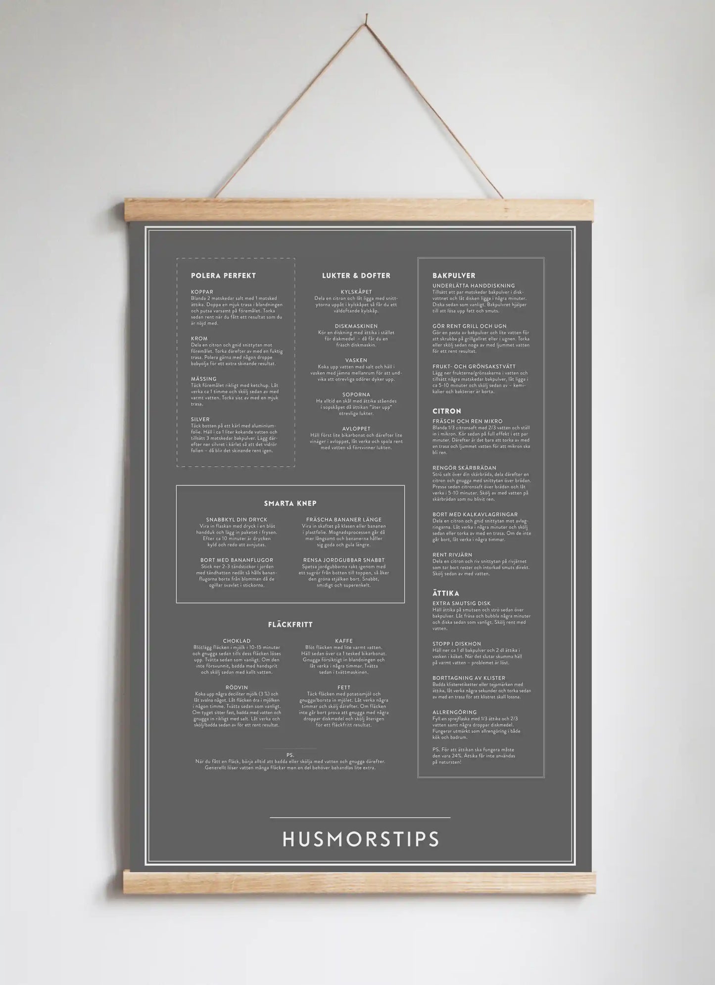 Posterhängare i ek Matte Graphite