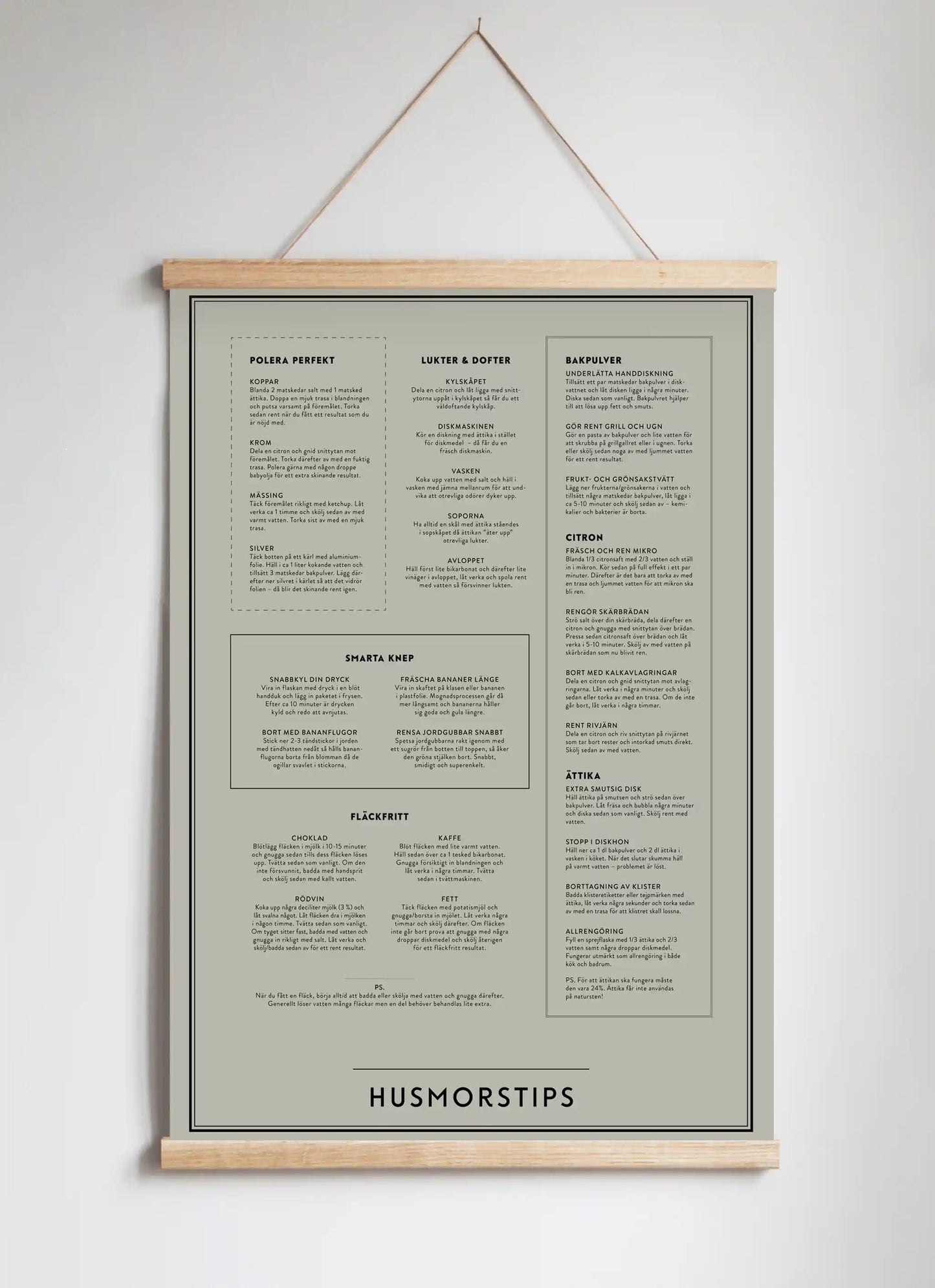 Posterhängare i ek Soft Sage