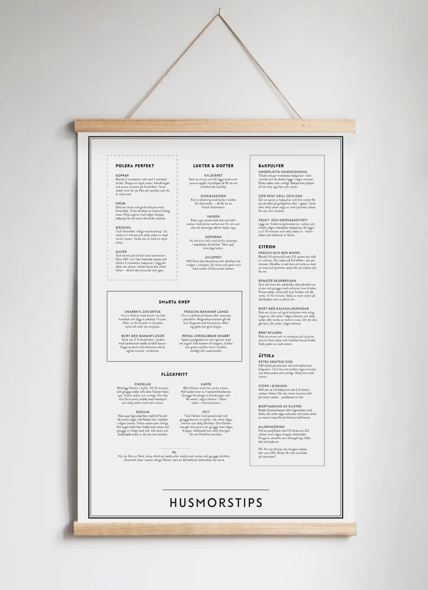 Posterhängare i ek White