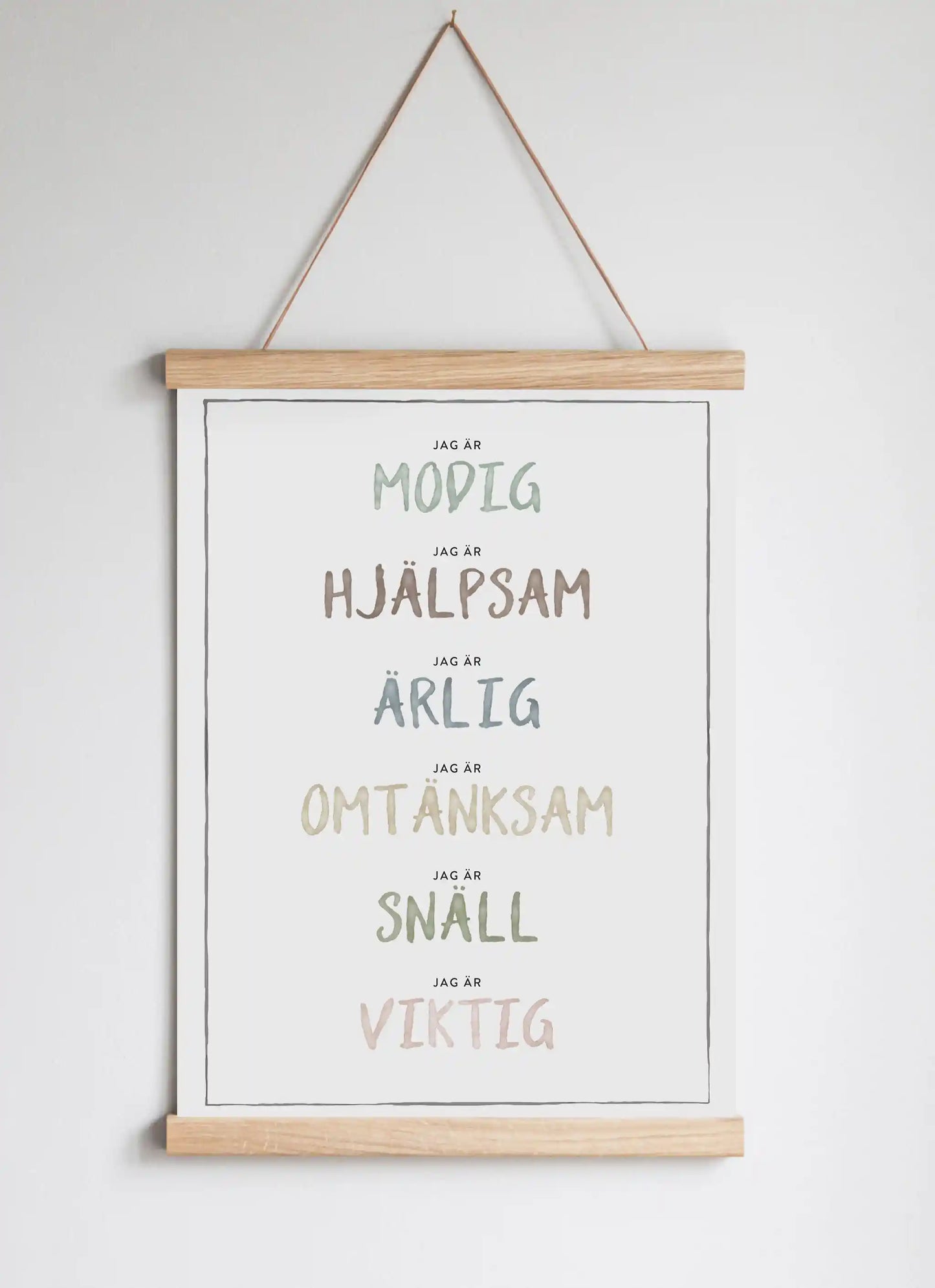 Posterhängare i ek Dusty Pastel