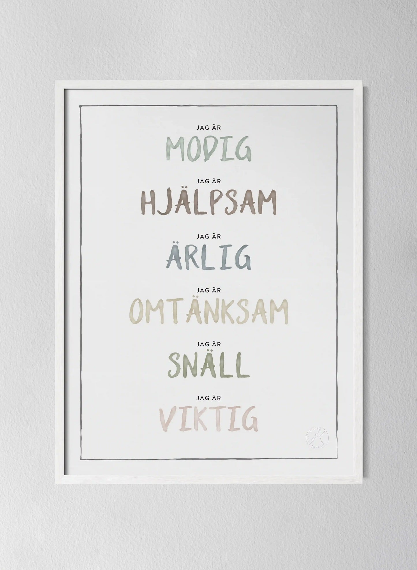 Vit träram Dusty Pastel