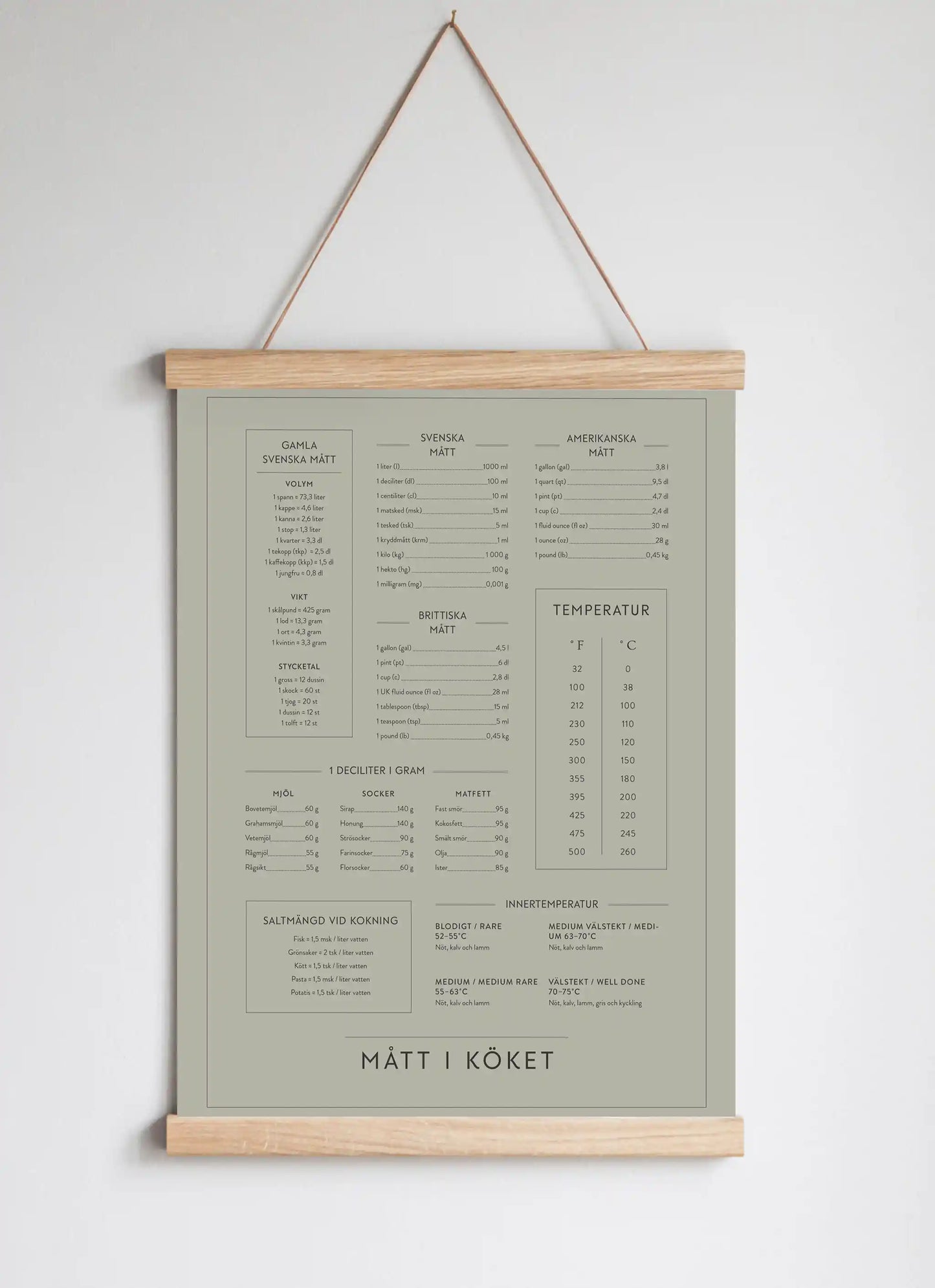 Posterhängare i ek Soft Sage