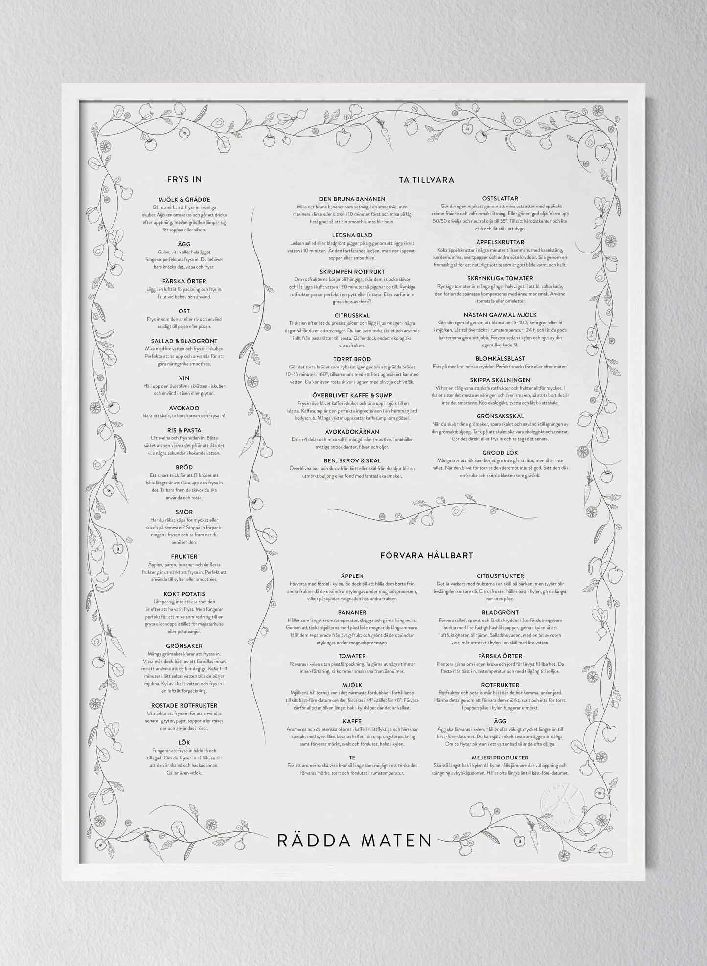 Vit träram Black & white