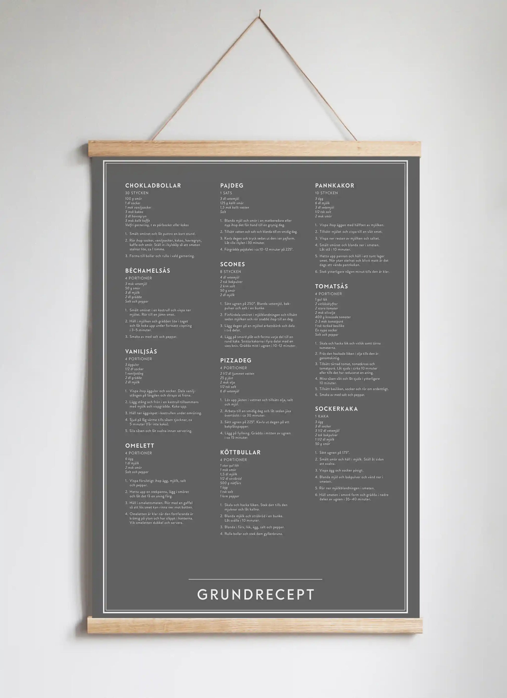 Posterhängare i ek Matte Graphite