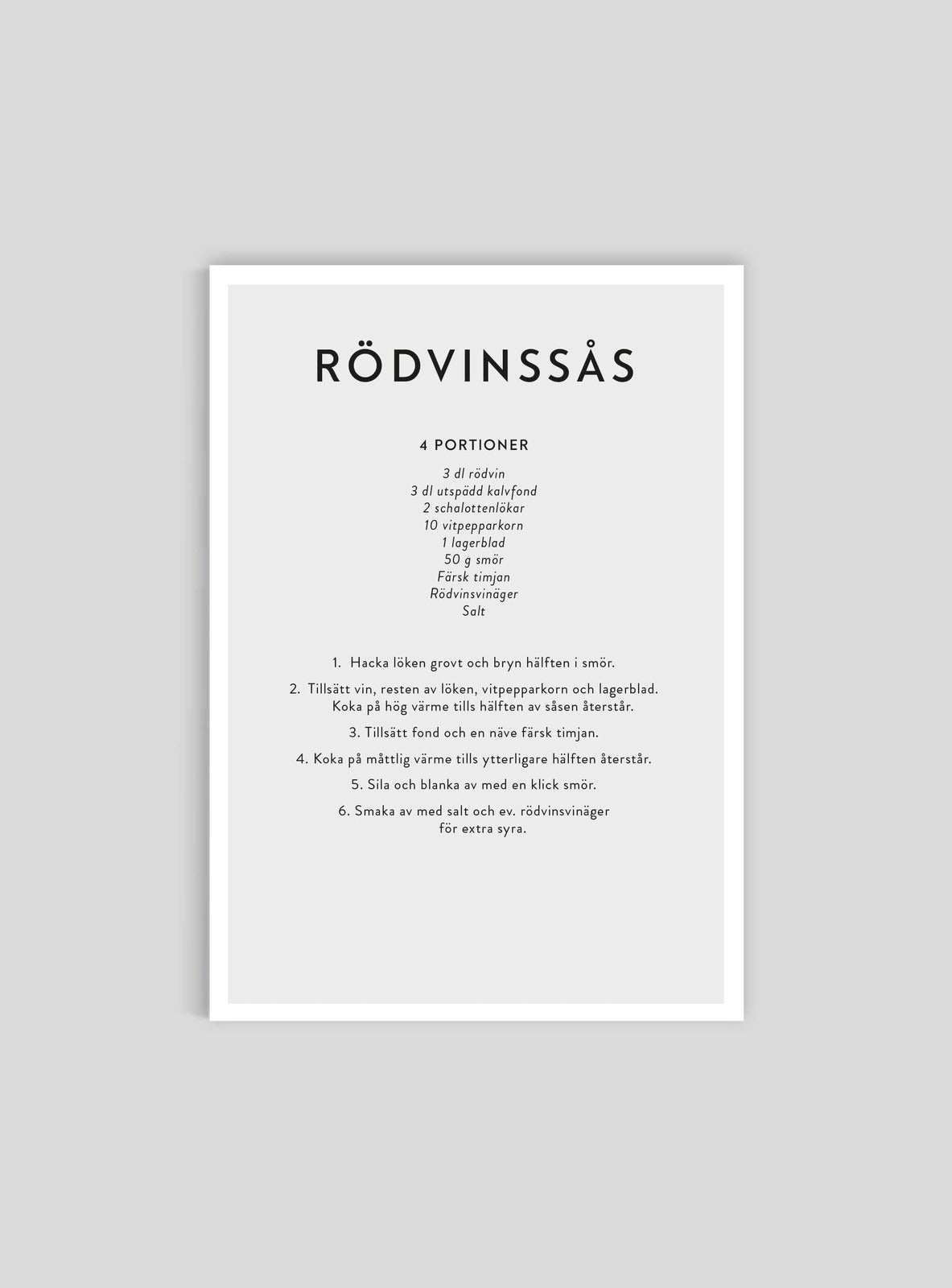 Rödvinssås - Mini print A5 - Kunskapstavlan