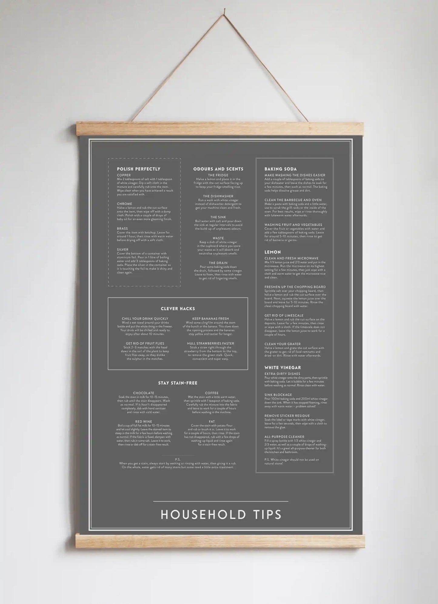 Posterhängare i ek Matte Graphite