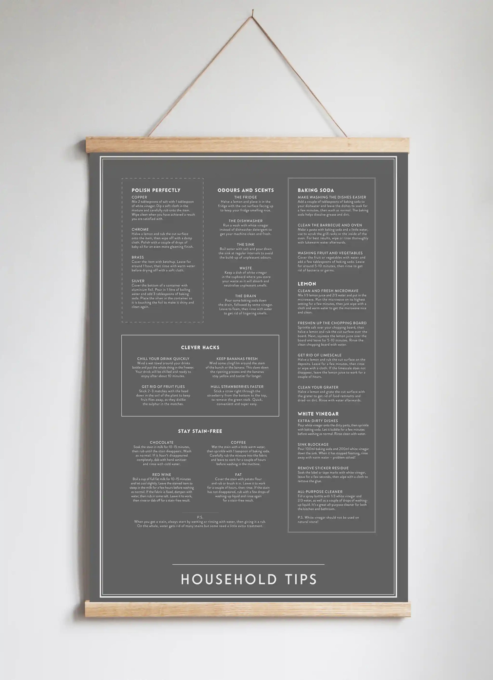 Posterhängare i ek Matte Graphite