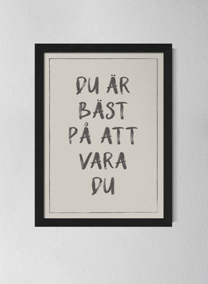 Svart träram Pearl Grey