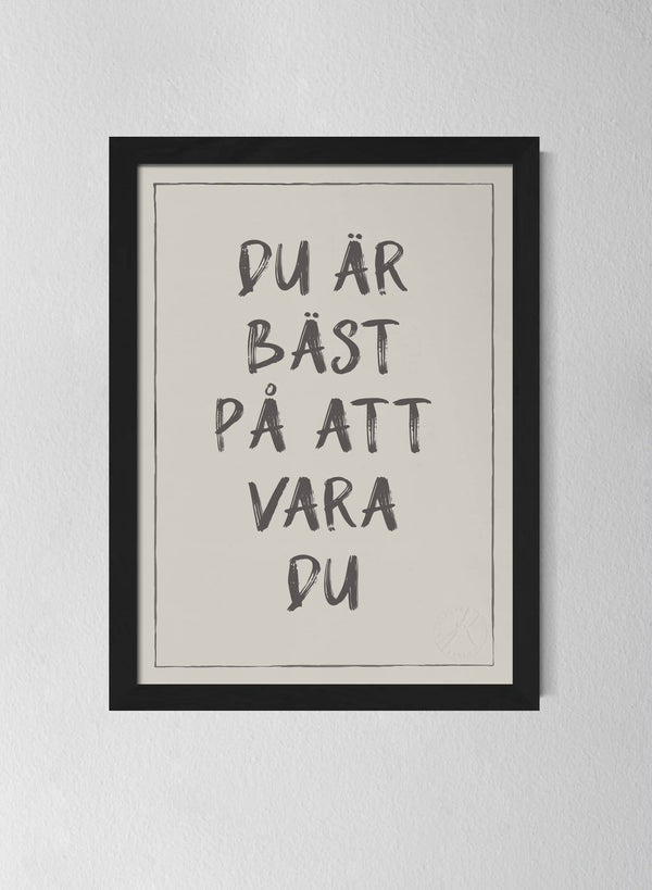 Svart träram Pearl Grey