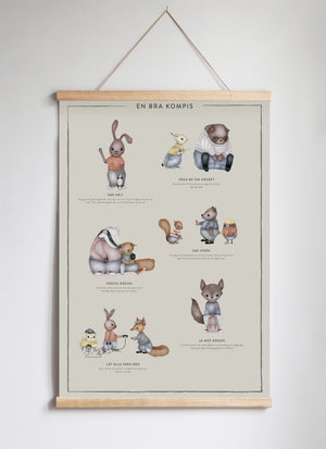 Posterhängare i ek Pearl Gray