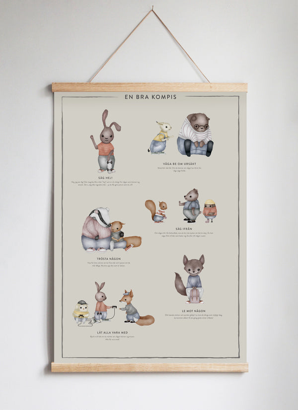 Posterhängare i ek Pearl Gray