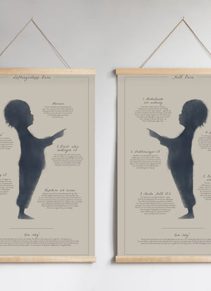 Posterhängare i ek Adele & Philip