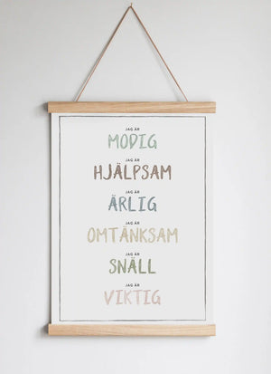 Posterhängare i ek Dusty Pastel