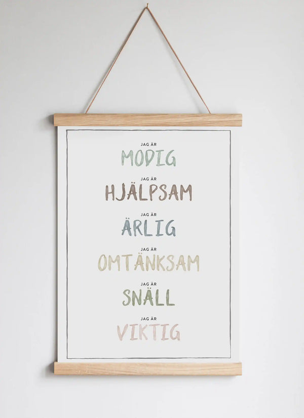 Posterhängare i ek Dusty Pastel