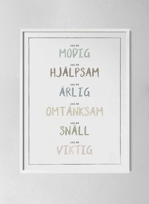 Vit träram Dusty Pastel