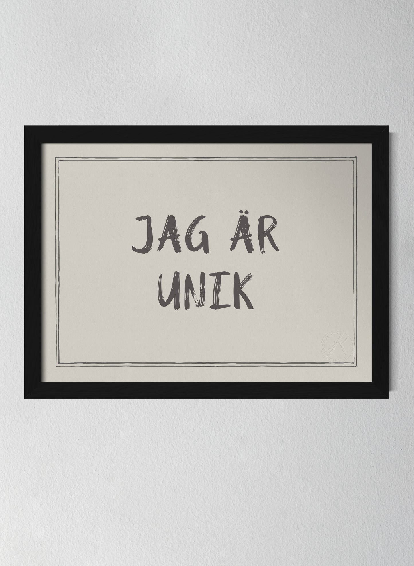 Svart träram Pearl Grey