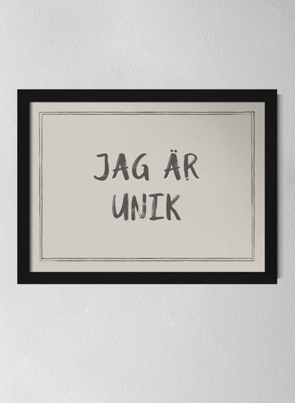 Svart träram Pearl Grey