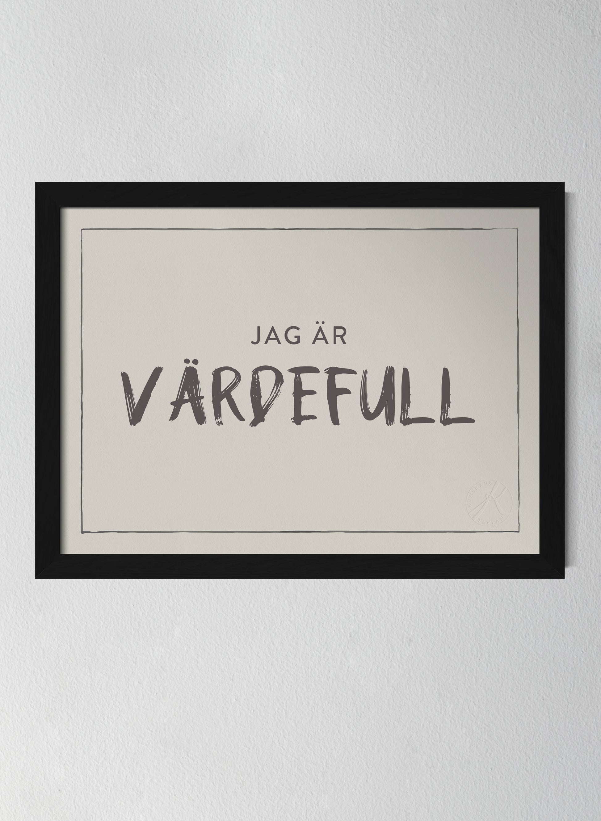 Svart träram Pearl Grey