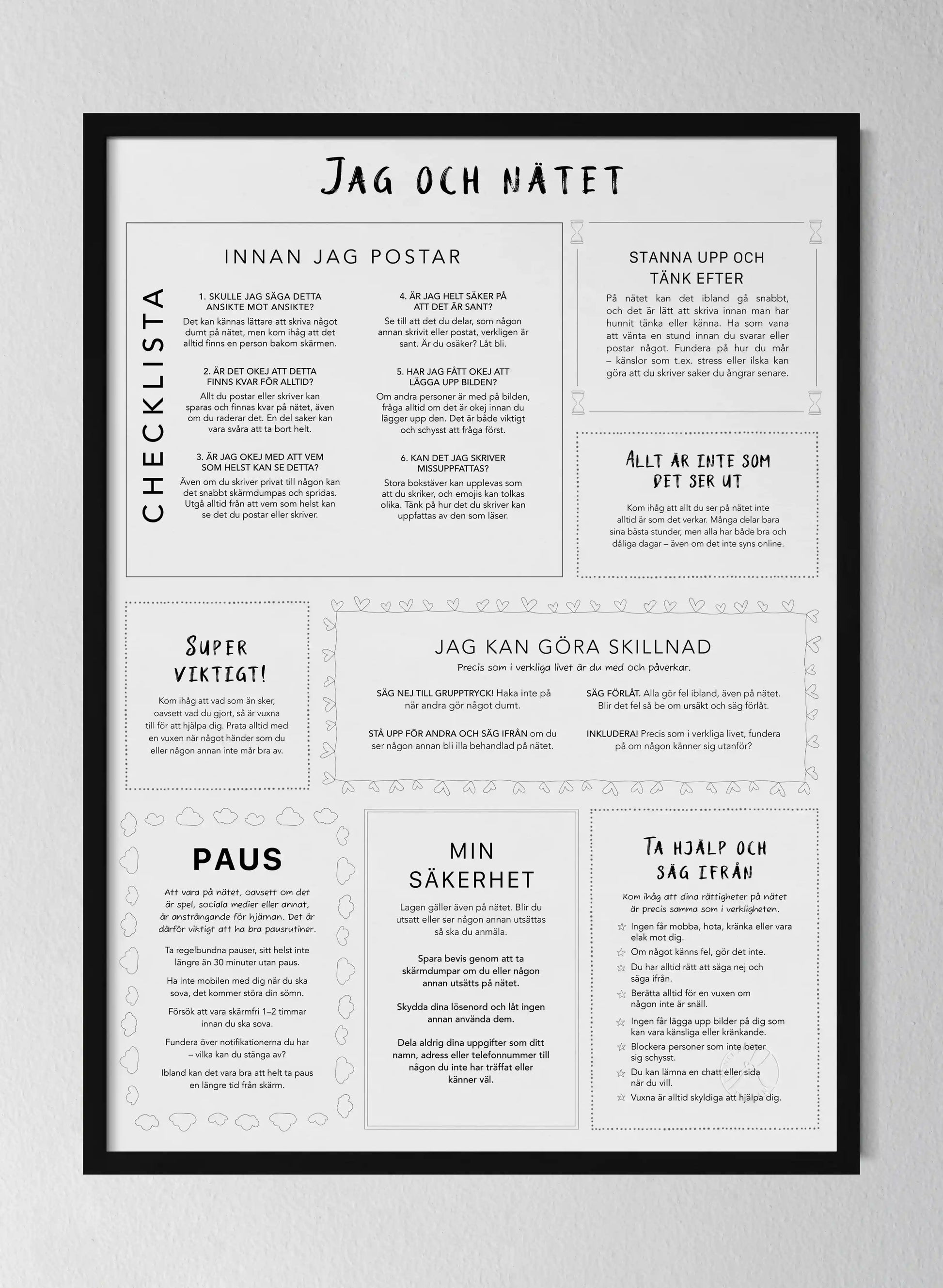 Svart träram Black & White