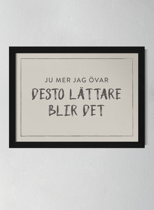 Svart träram Pearl Grey