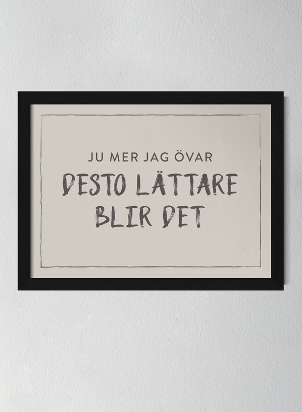 Svart träram Pearl Grey