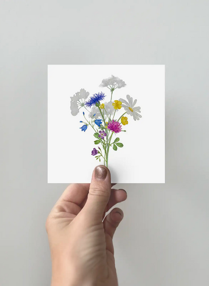 Kort 3-pack - Sju sorters blommor