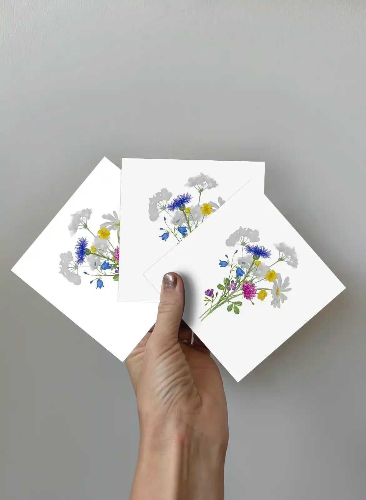 Kort 3-pack - Sju sorters blommor