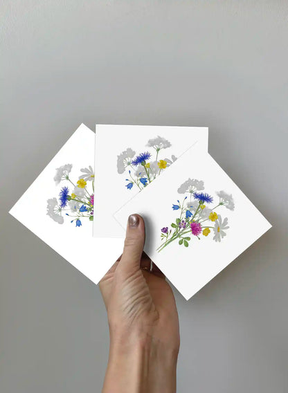 Kort 3-pack - Sju sorters blommor