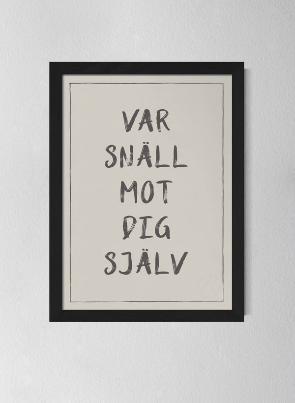 Svart träram Pearl Grey