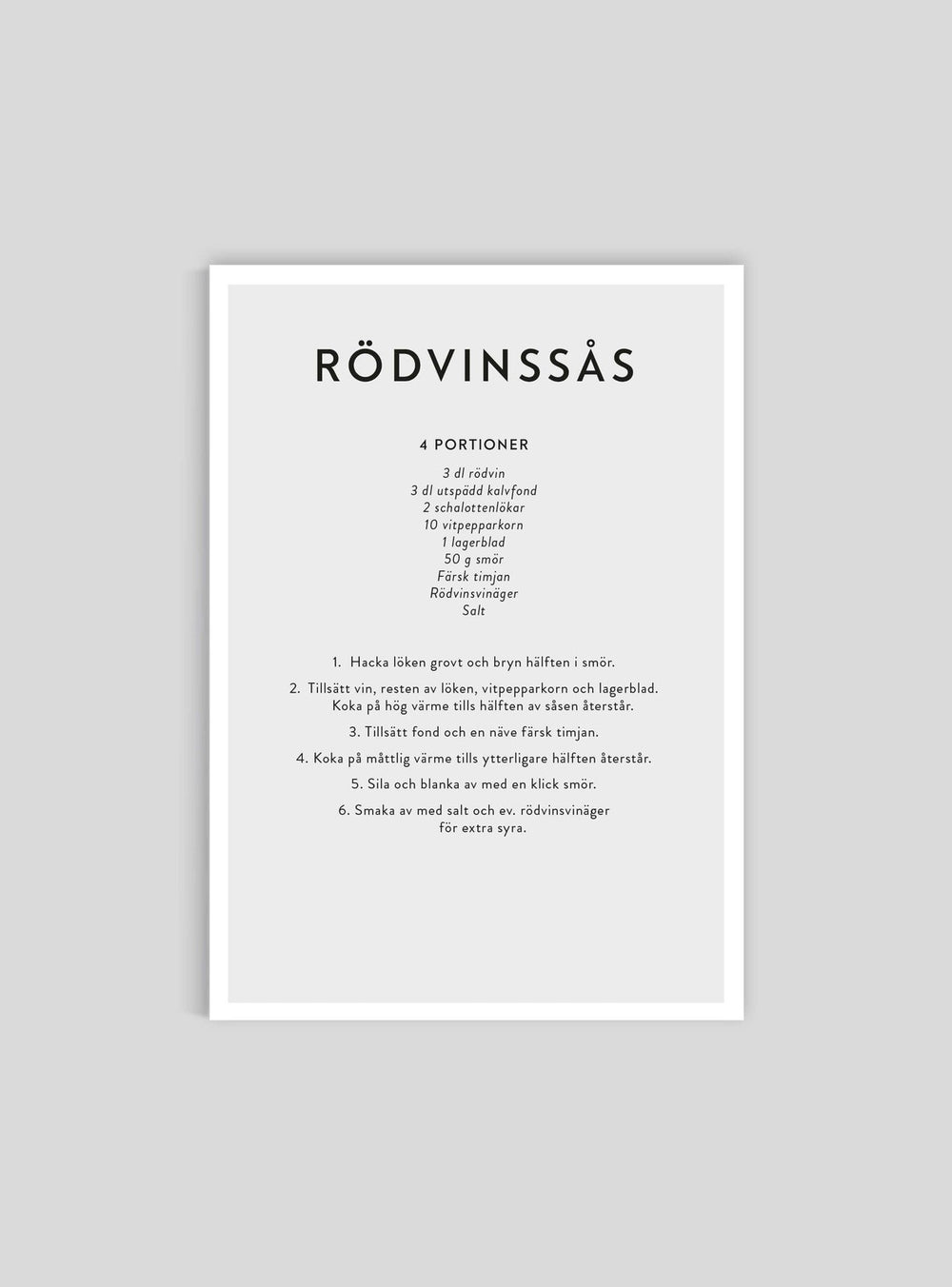 Rödvinssås - Mini print A5 - Kunskapstavlan