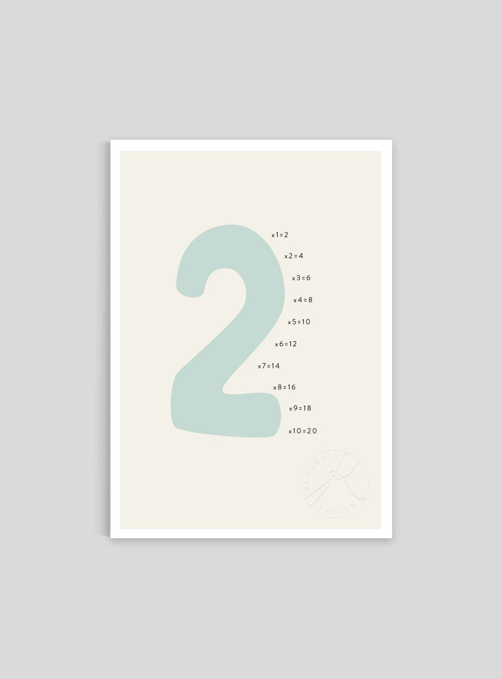 Siffran 2 - Mini print A5 - Kunskapstavlan