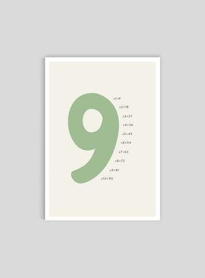 Siffran 9 - Mini print A5 - Kunskapstavlan