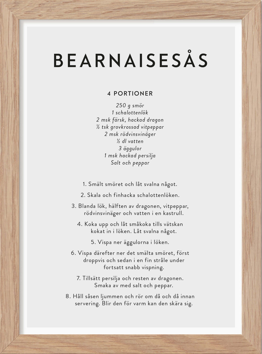 Bearnaisesås - Mini print A5 - Kunskapstavlan