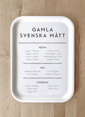 Bricka Gamla svenska mått