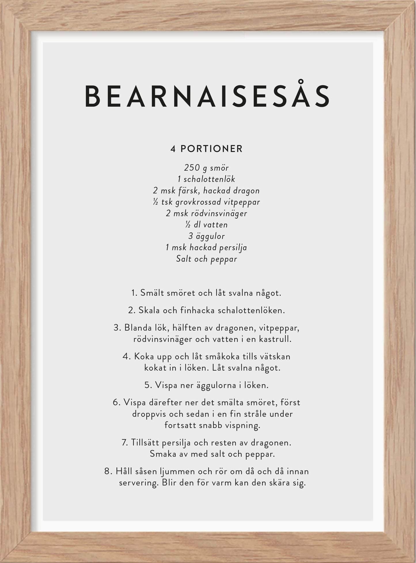 Bearnaisesås - Mini print A5 - Kunskapstavlan