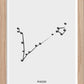Zodiac sign Piches - Fiskarna - Mini print A5 - Kunskapstavlan