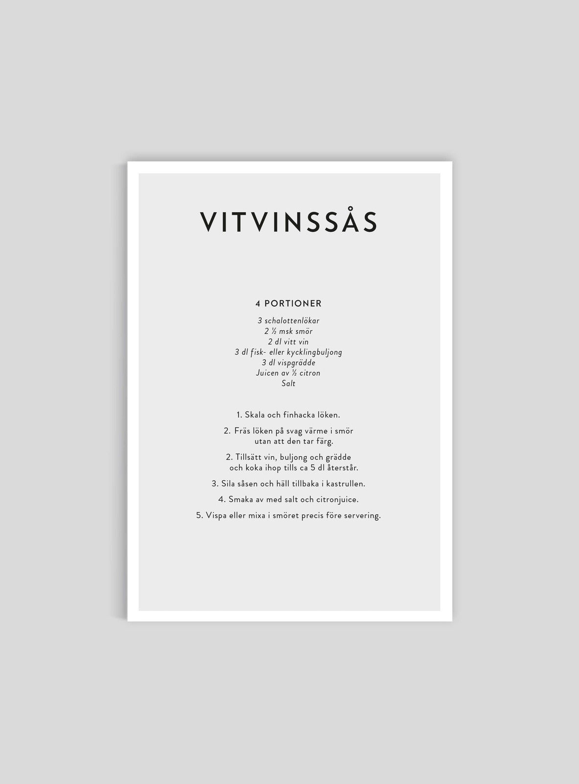 Vitvinssås - Mini print A5 - Kunskapstavlan